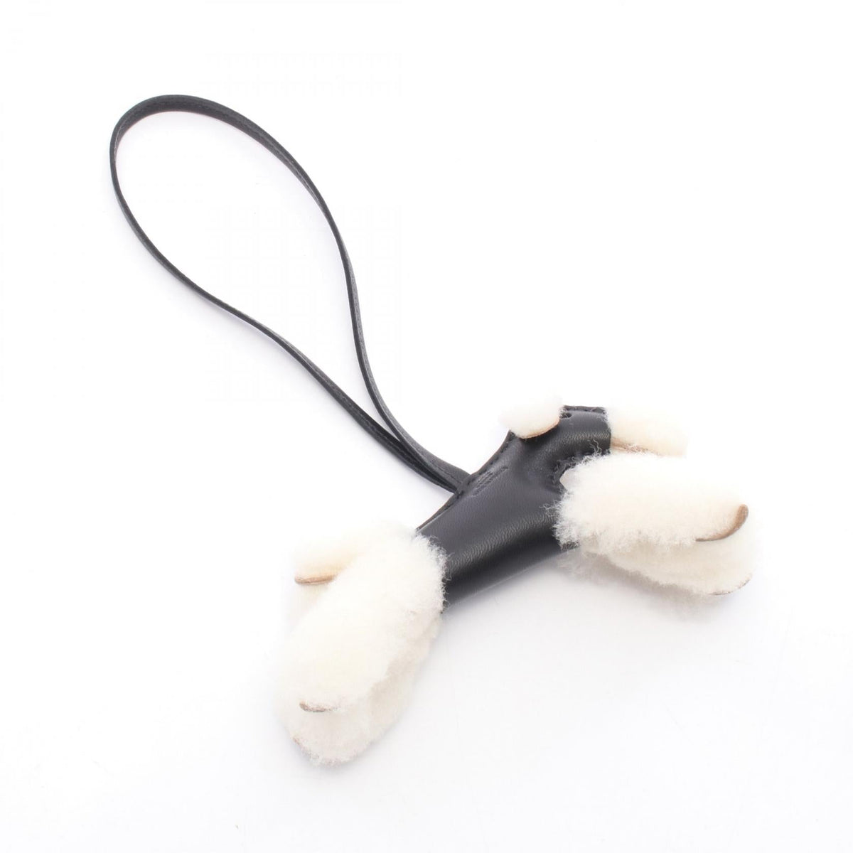 HERMES Buddy charm charm Black/White Agneau milo Mouton Agneau milo 2107400260336