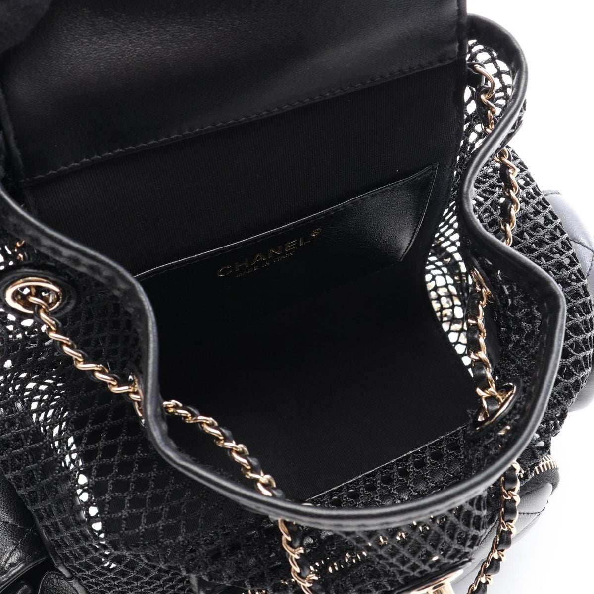CHANEL Black Matelasse Small Chain Lambskin (sheep leather) mesh 2107601178881