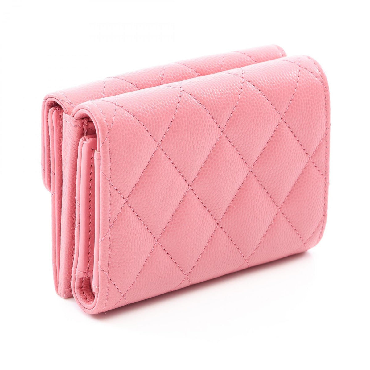 CHANEL Pink Classic Small Flap Wallet Matelasse Grained Calfskin leather AP0230 2107601178225