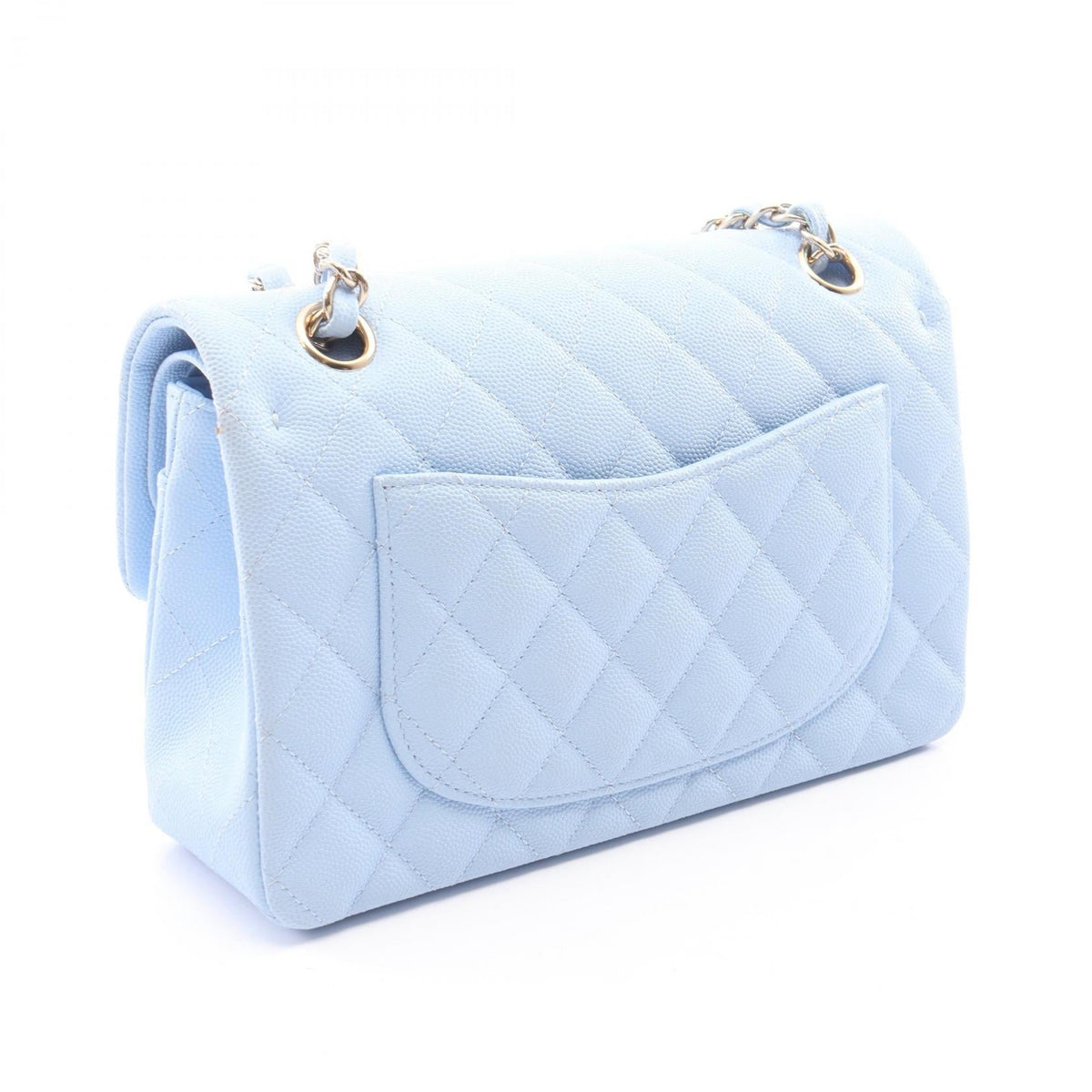 CHANEL Blue Matelasse W flap Grained Calfskin leather 2120300059428
