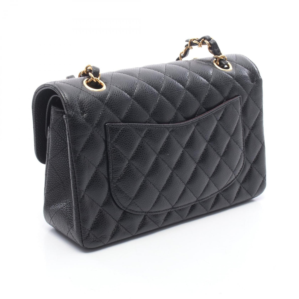 CHANEL Black Matelasse W flap Grained Calfskin leather A01113 2104102536172