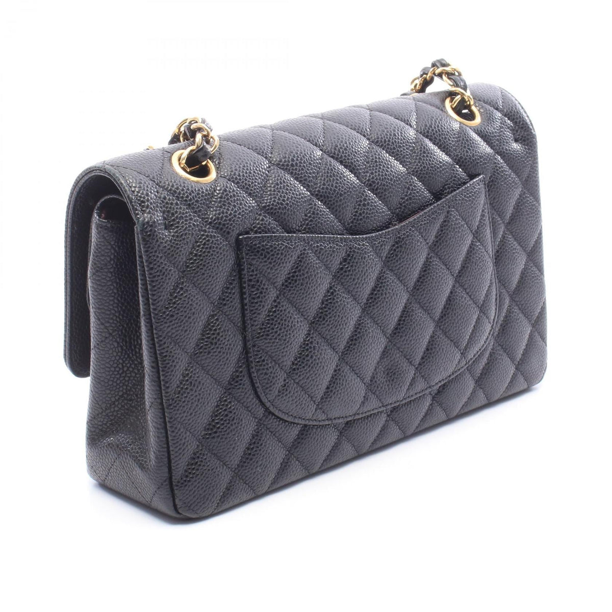 CHANEL Black Matelasse W flap Grained Calfskin leather A01112 2106800642629