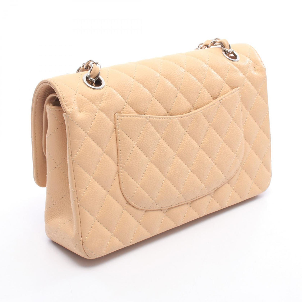 CHANEL Beige Matelasse W flap Grained Calfskin leather A01112 2106800642643