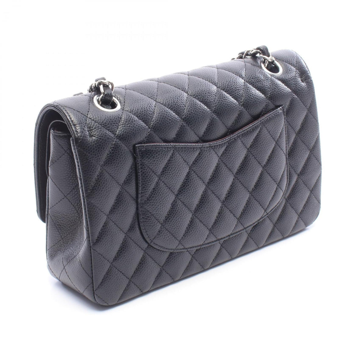 CHANEL Black Matelasse W flap Grained Calfskin leather A01112 2106800642636