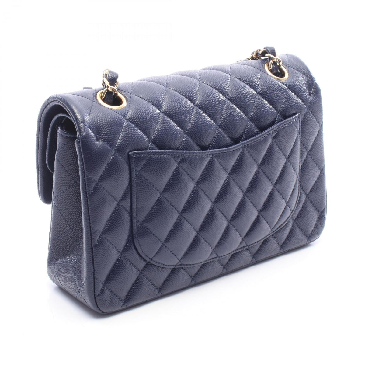 CHANEL Navy Matelasse W flap Grained Calfskin leather A01113 2106800642735