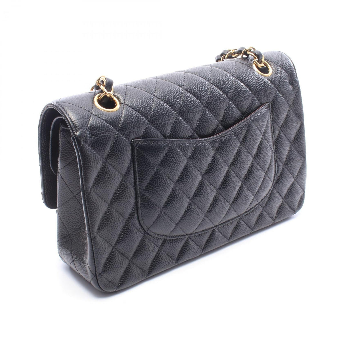 CHANEL Black Matelasse W flap Grained Calfskin leather A01112 2106800642742