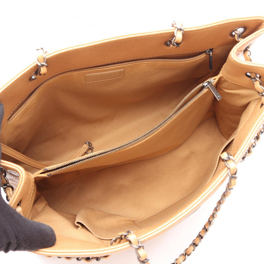 CHANEL Beige COCO Mark Antique Silver Hardware Grained Calfskin leather 2106800643060
