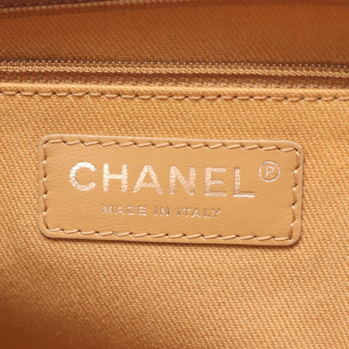 CHANEL Beige COCO Mark Antique Silver Hardware Grained Calfskin leather 2106800643060