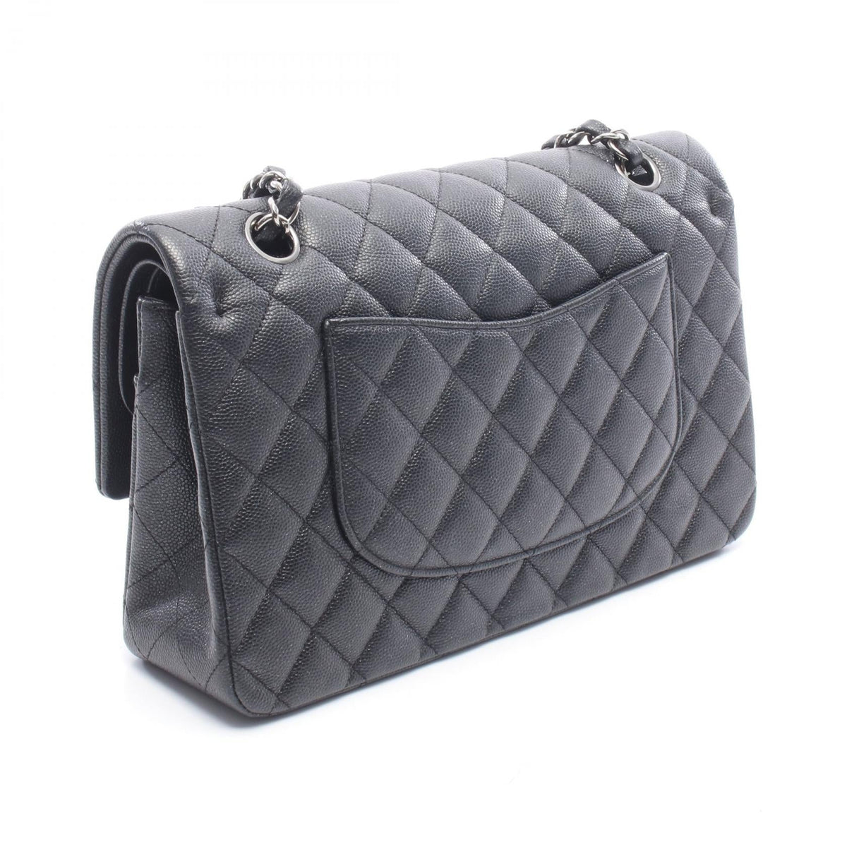 CHANEL Black Matelasse W flap Grained Calfskin leather 2104102534864