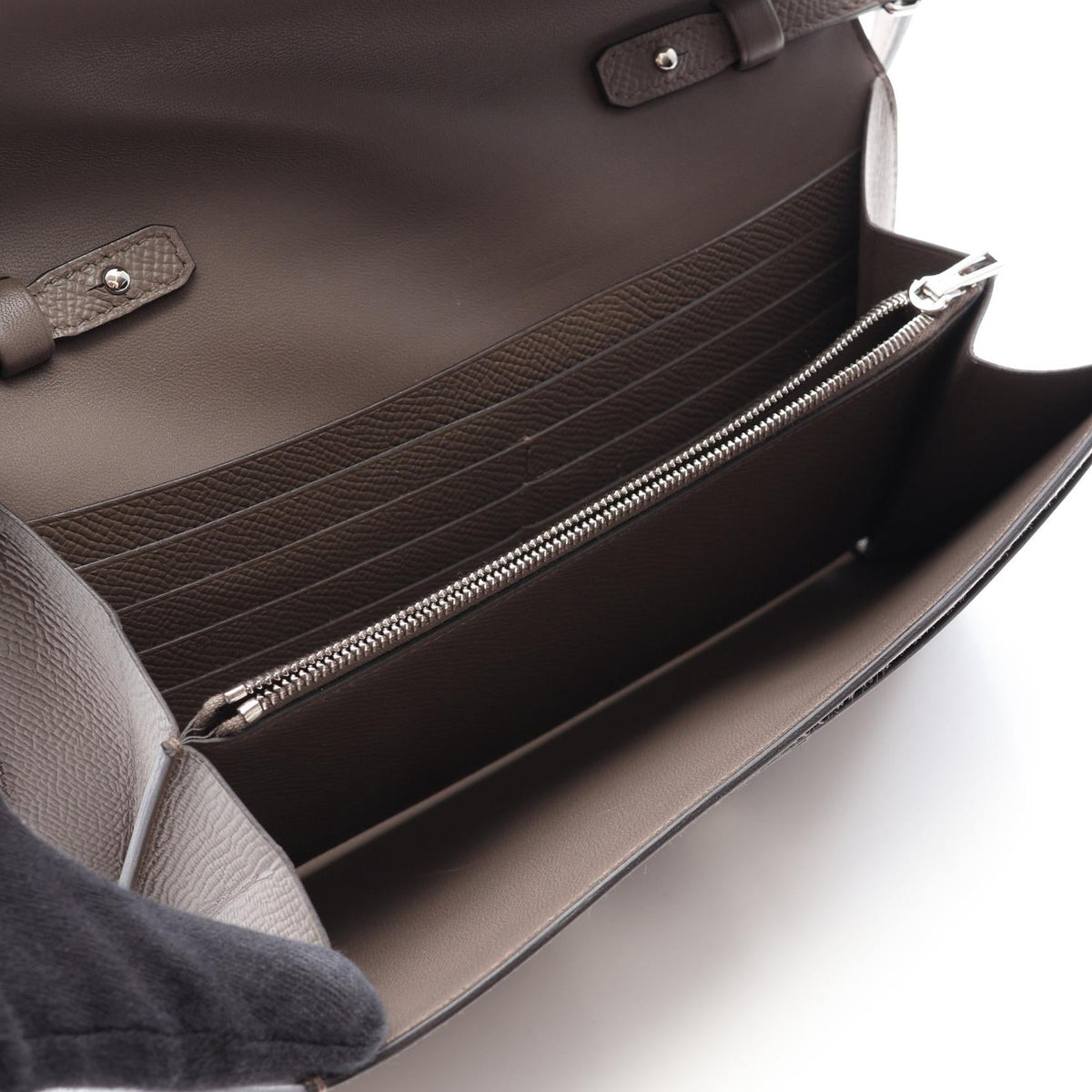 HERMES Constance Long To Go Etain Shoulder Bag Gray Vaux Swift leather Other Vaux Swift leather 2107601178690