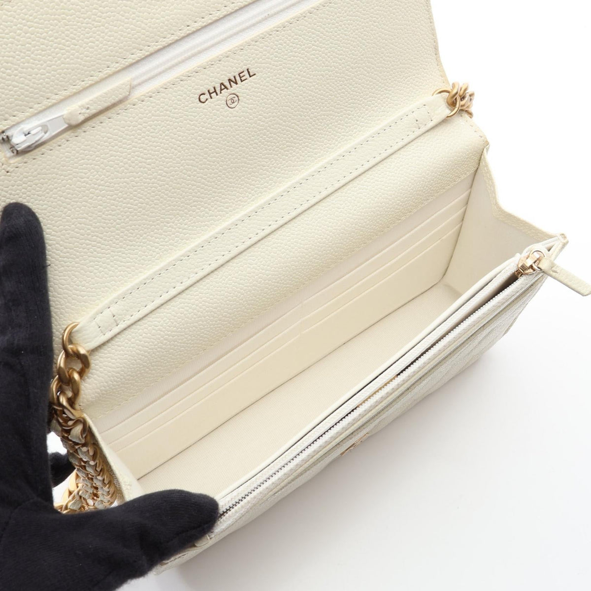 CHANEL Beige Matelasse Grained Calfskin leather 2106800643039