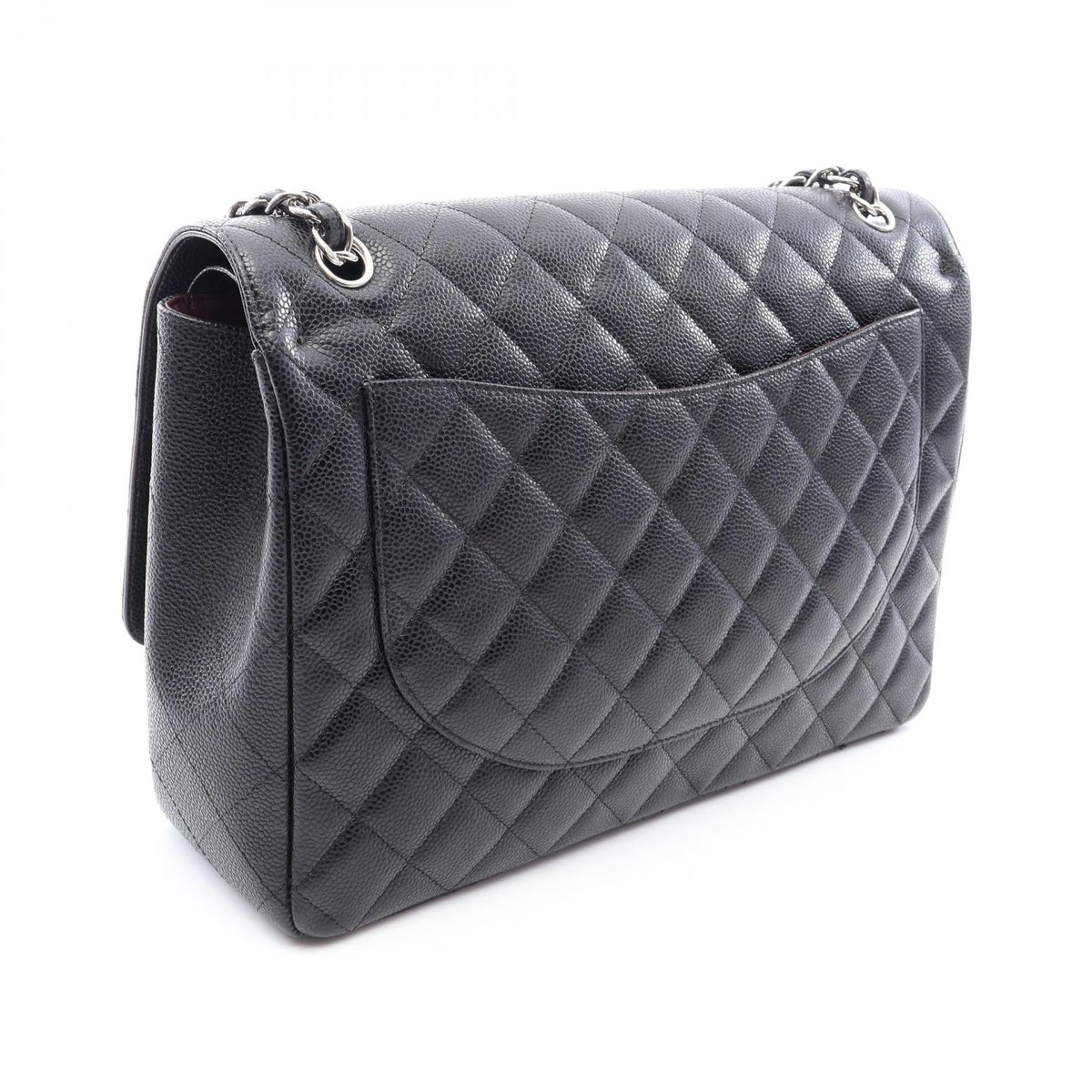 CHANEL Black Matelasse34 Classic Maxi W Flap Grained Calfskin leather A58601 2106800642971