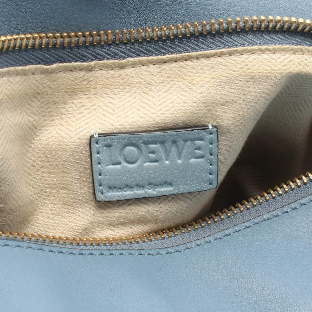 LOEWE Puzzle Bag Medium 2WAY Handbag Blue leather 2101220065744