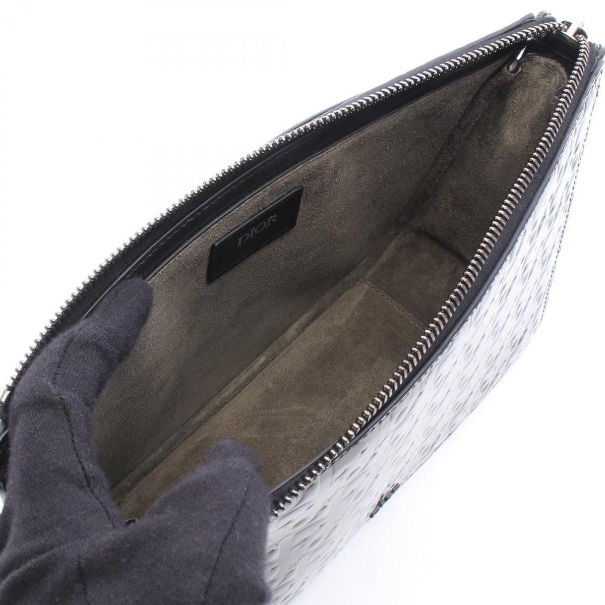 Dior Trotter Shoulder Bag Gray/Black Patent leather�leather 2101220061111