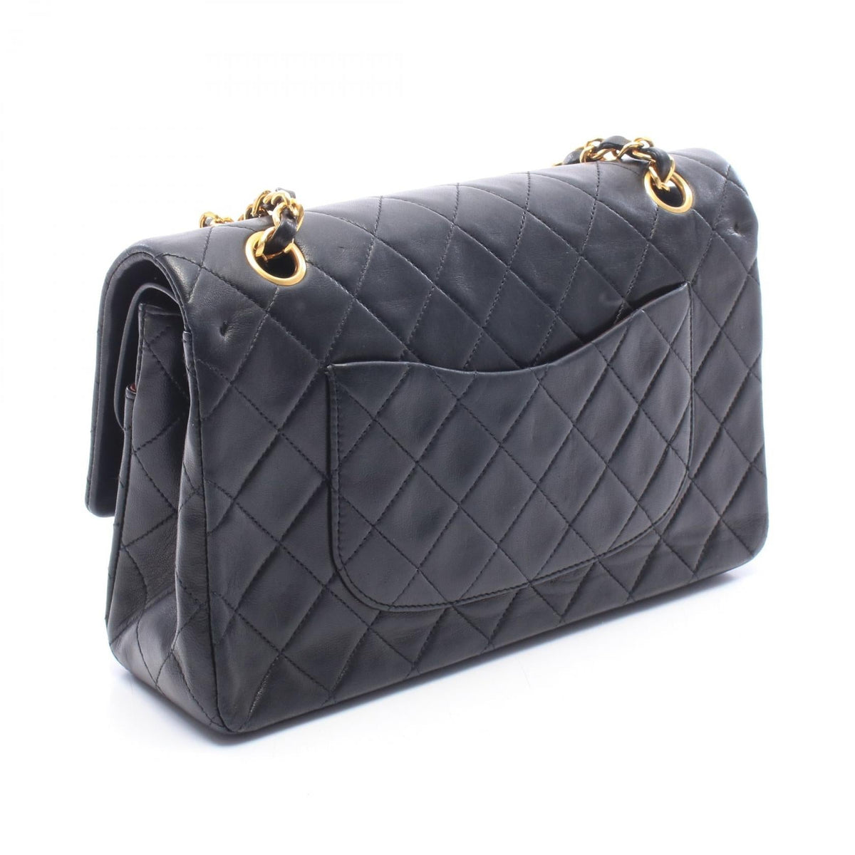 CHANEL Black Matelasse W flap Lambskin (sheep leather) 2101220157500