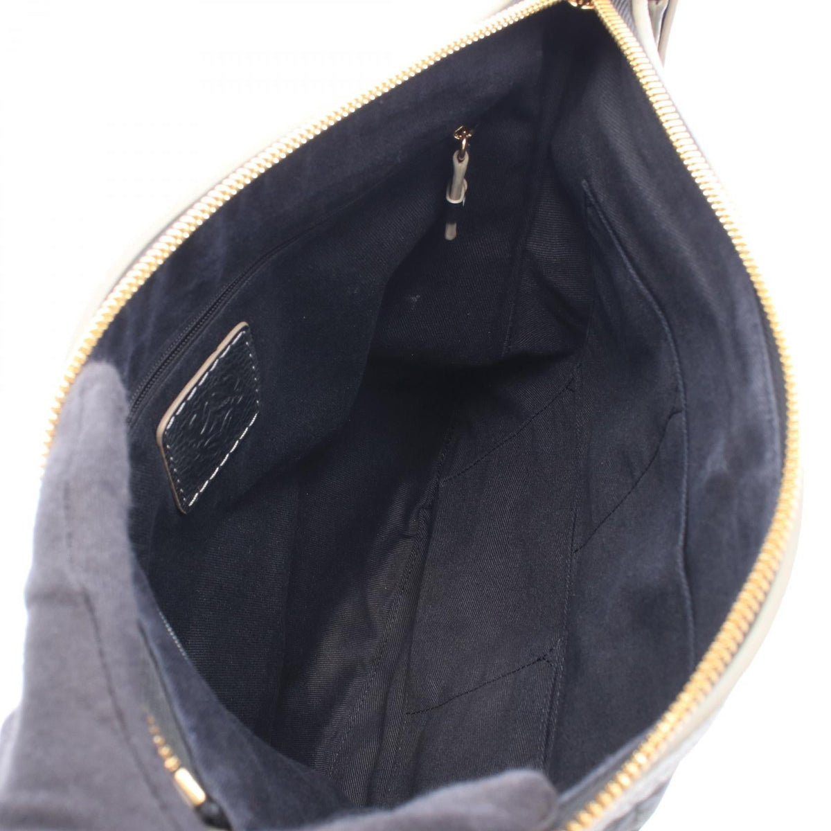 LOEWE New Road Line Shoulder Bag Black/Navy canvas leather 2101220156473