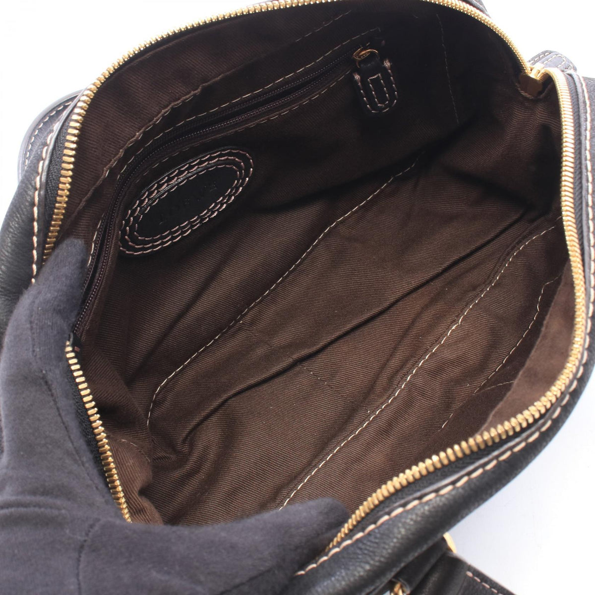 LOEWE Madrid Anagram Tassel Handbag Black leather 2101220152628