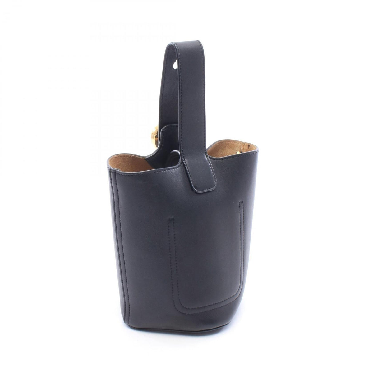 LOEWE Pebble Bucket Bag Mini 2WAY Handbag Black leather 2120900137946