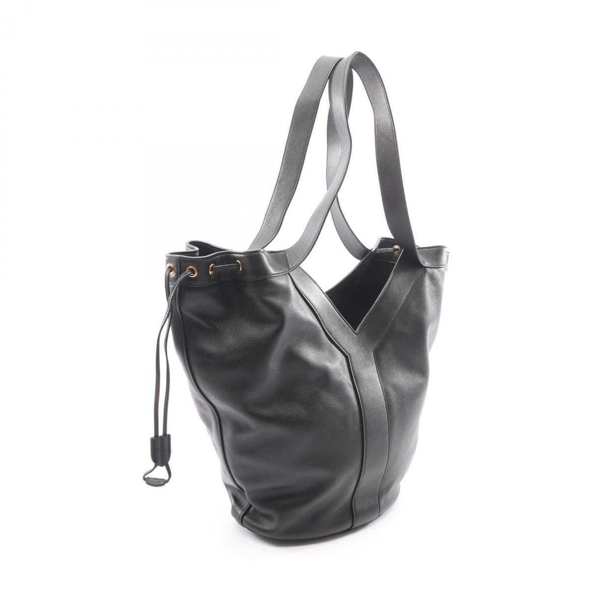 SAINT LAURENT PARIS Y Hobo Tote Bag Black leather 2101220142322
