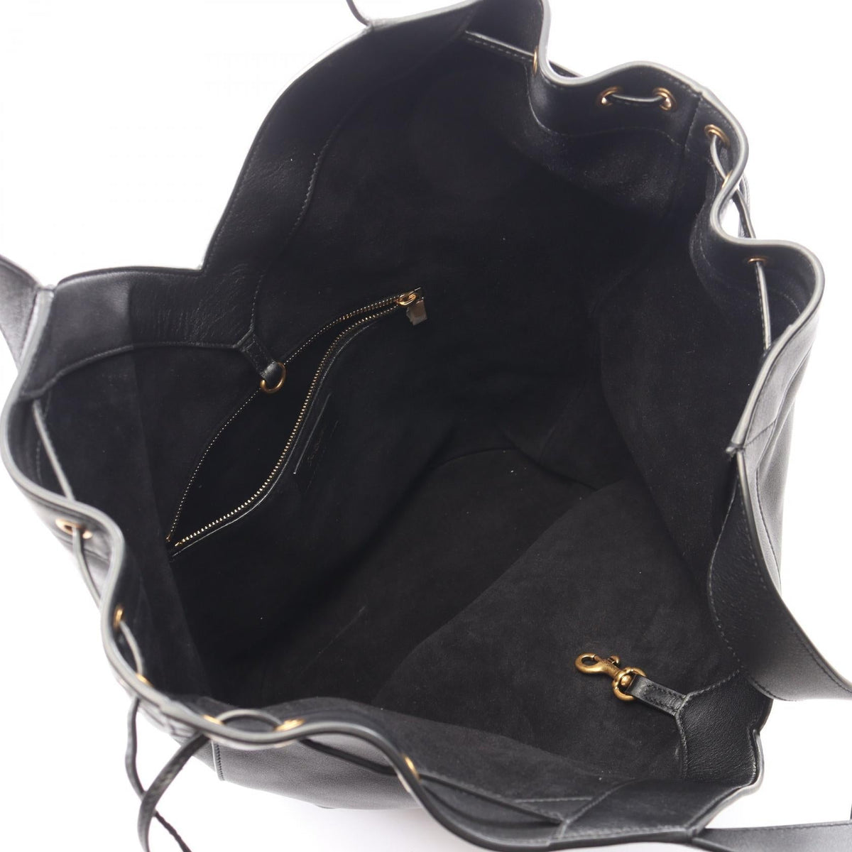SAINT LAURENT PARIS Y Hobo Tote Bag Black leather 2101220142322