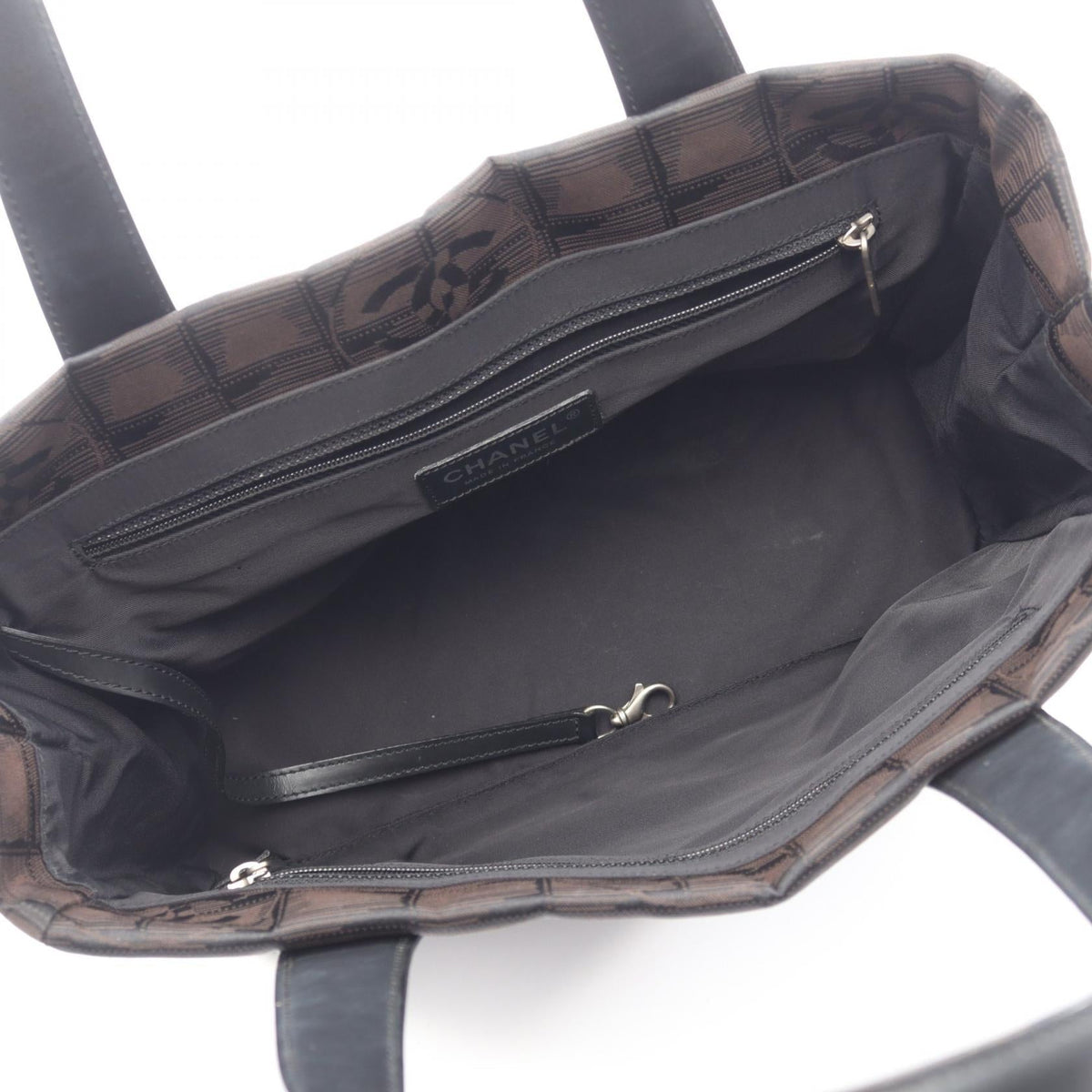 CHANEL Brown/Black New Travel Line PM canvas leather 2101220141974