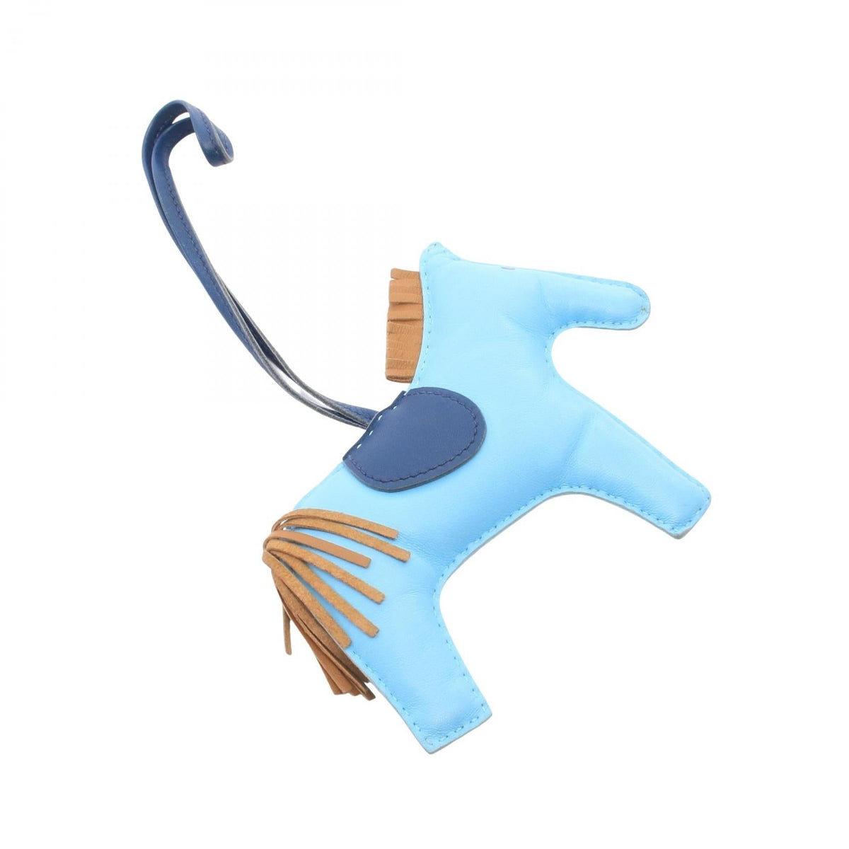HERMES Rodeo GM Celeste Kraft Blue de Malte charm Blue/Brown/Navy Agneau milo Other Agneau milo 2101220141677
