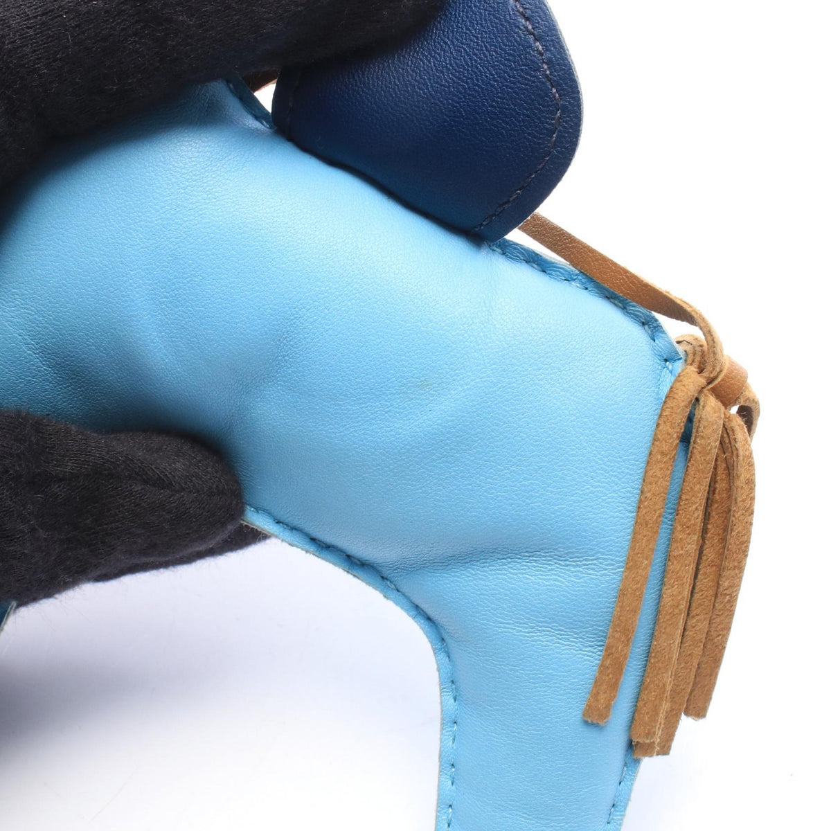 HERMES Rodeo GM Celeste Kraft Blue de Malte charm Blue/Brown/Navy Agneau milo Other Agneau milo 2101220141677