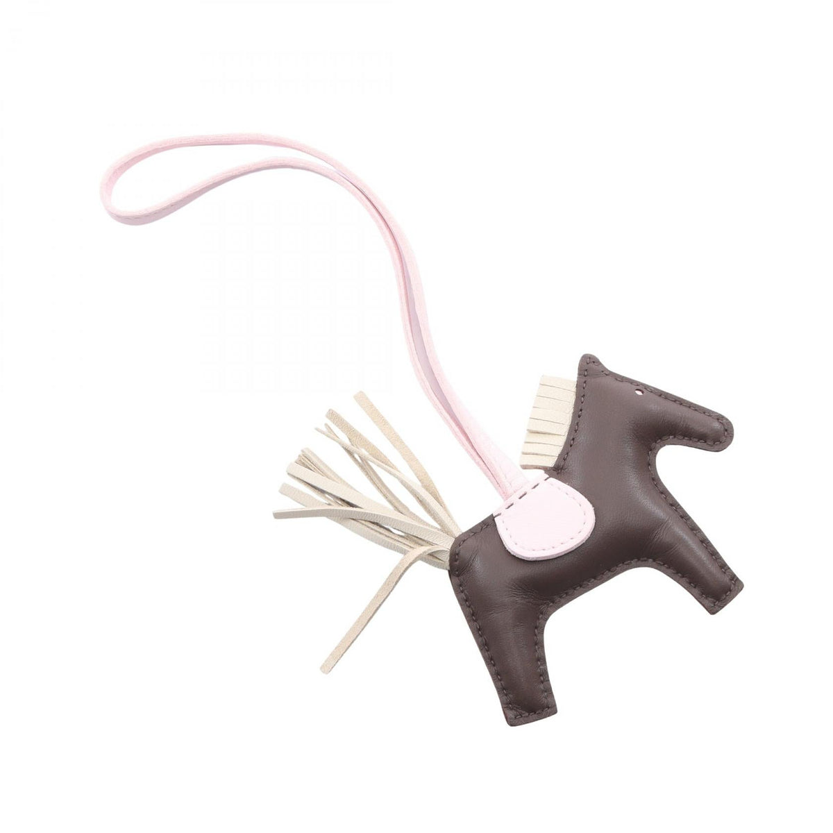 HERMES Rodeo PM Chocolat Cle Rose Darling charm Brown/Beige/Pink Agneau milo Other Agneau milo 2101220141554