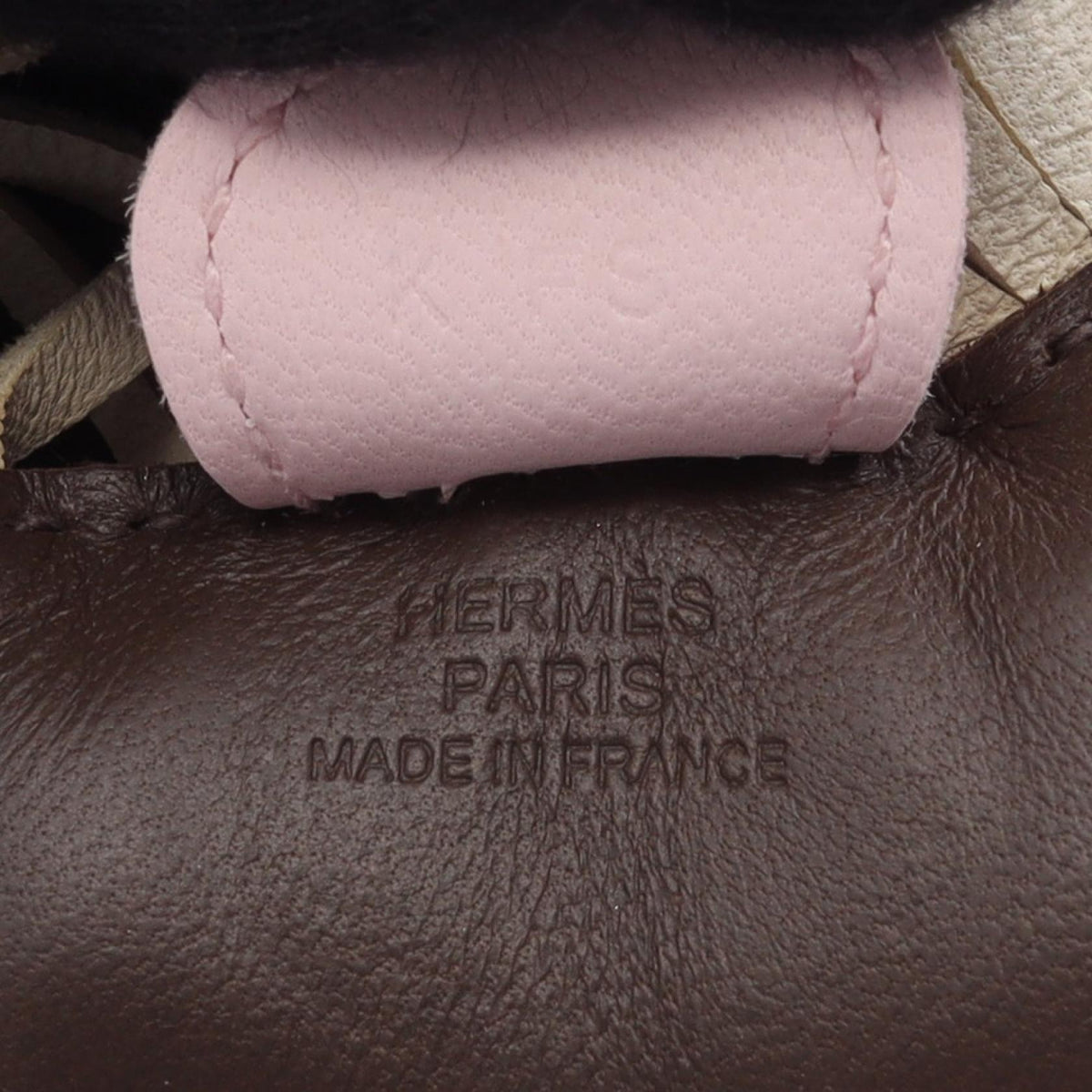 HERMES Rodeo PM Chocolat Cle Rose Darling charm Brown/Beige/Pink Agneau milo Other Agneau milo 2101220141554