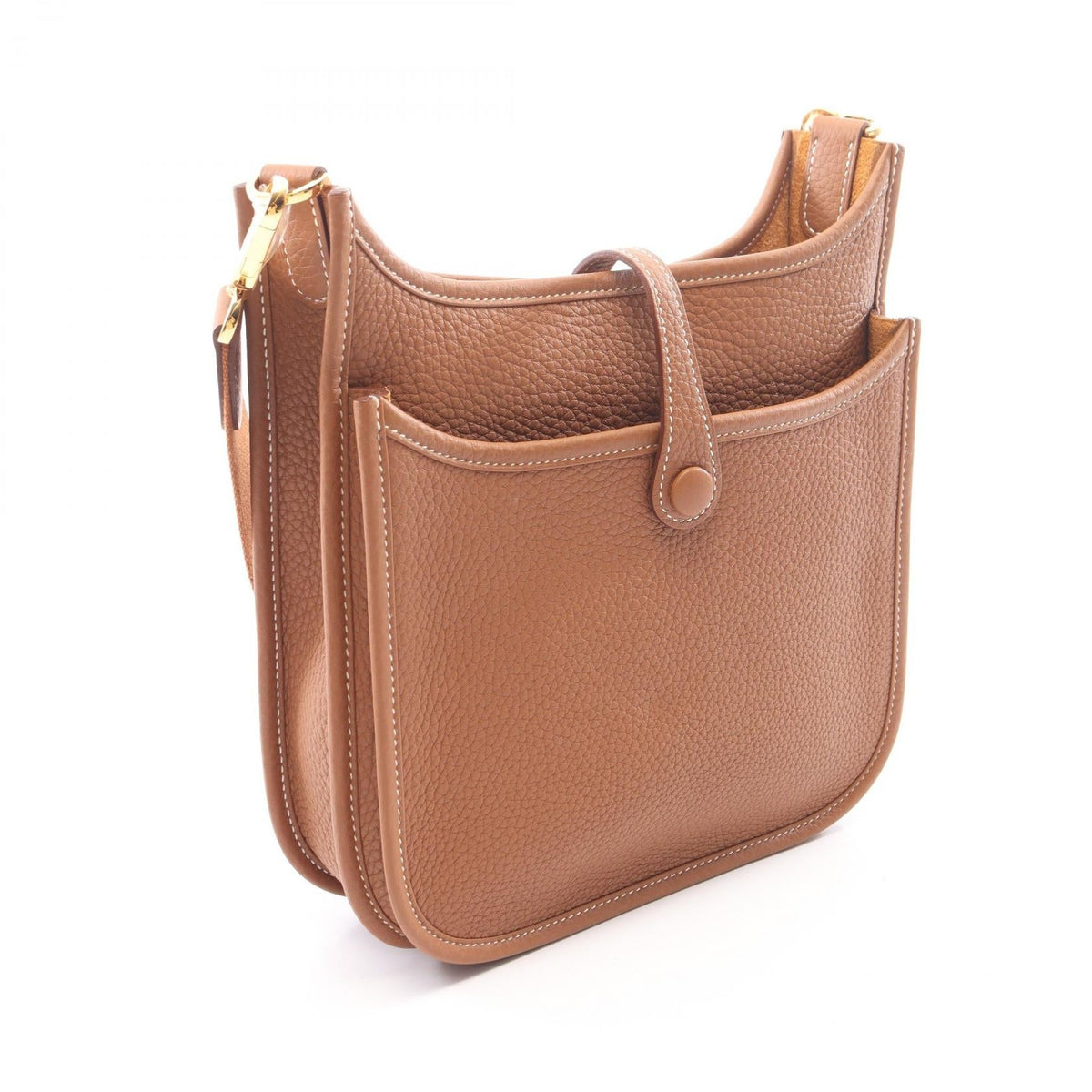HERMES Evelyne23 Gold Shoulder Bag Brown Taurillon Clemence Other Taurillon Clemence 2101220141349