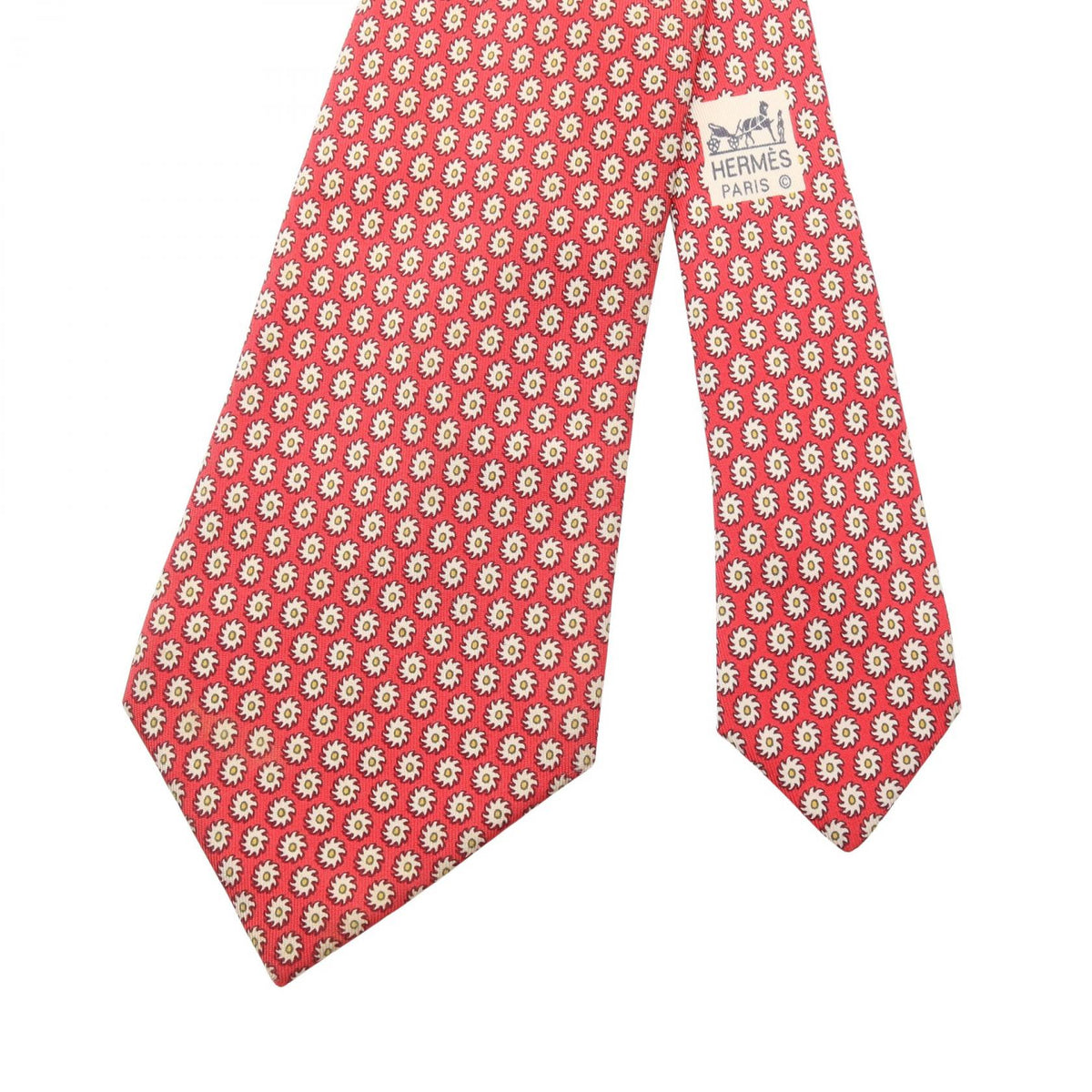 HERMES Overall handle tieWhite White Red/White/Yellow silk silk 2104102536547