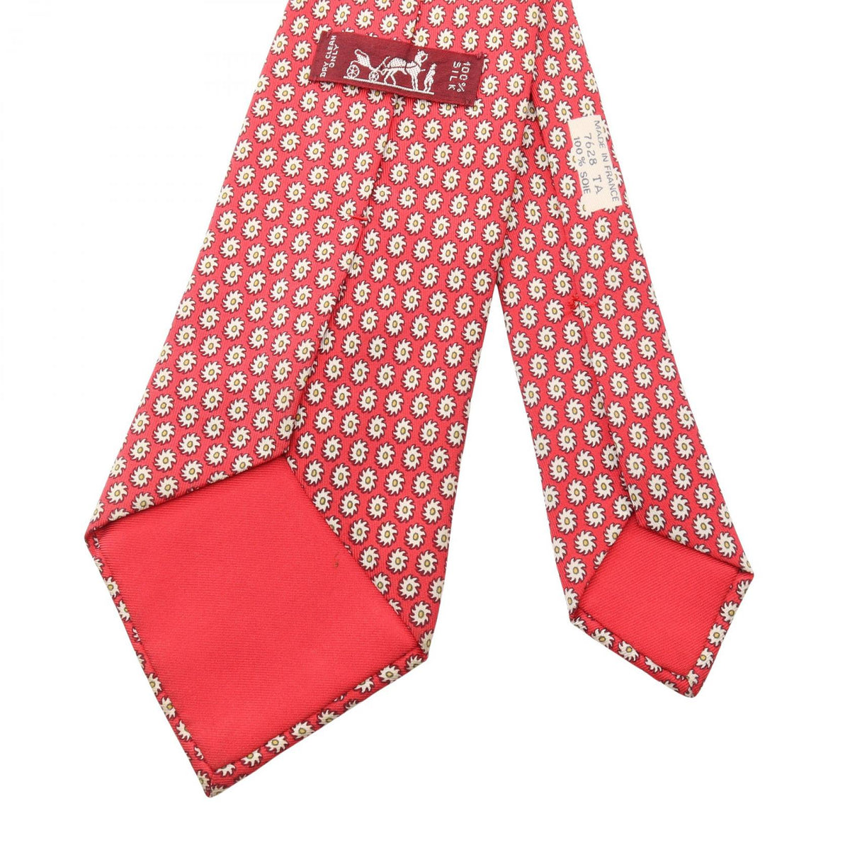 HERMES Overall handle tieWhite White Red/White/Yellow silk silk 2104102536547