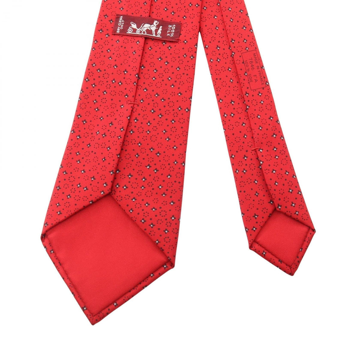 HERMES Overall handle tieWhite White Red/Black/White silk silk 2104102536523