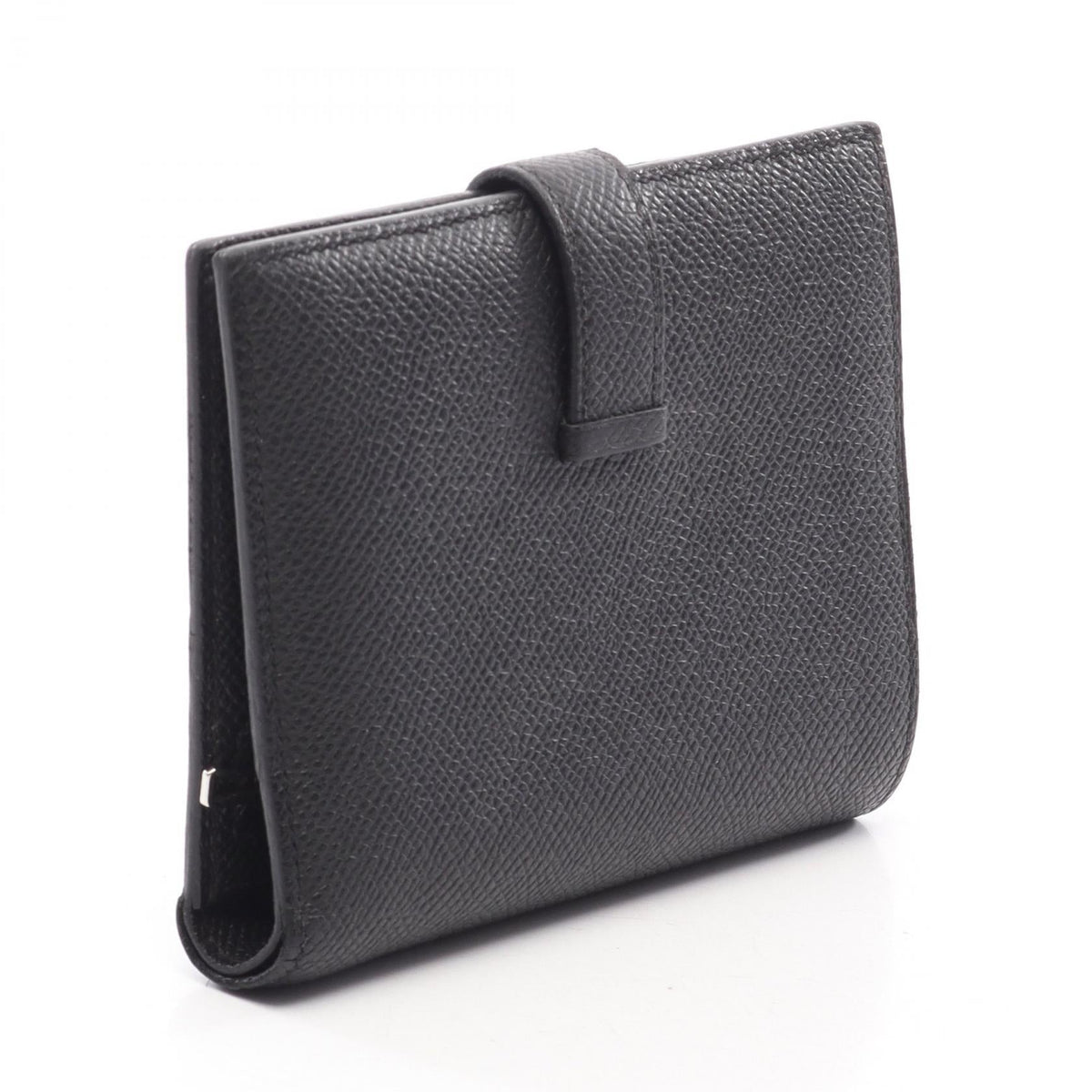 HERMES BEAN Compact Bi-fold wallet Black Epsom Other Epsom 2120300058858
