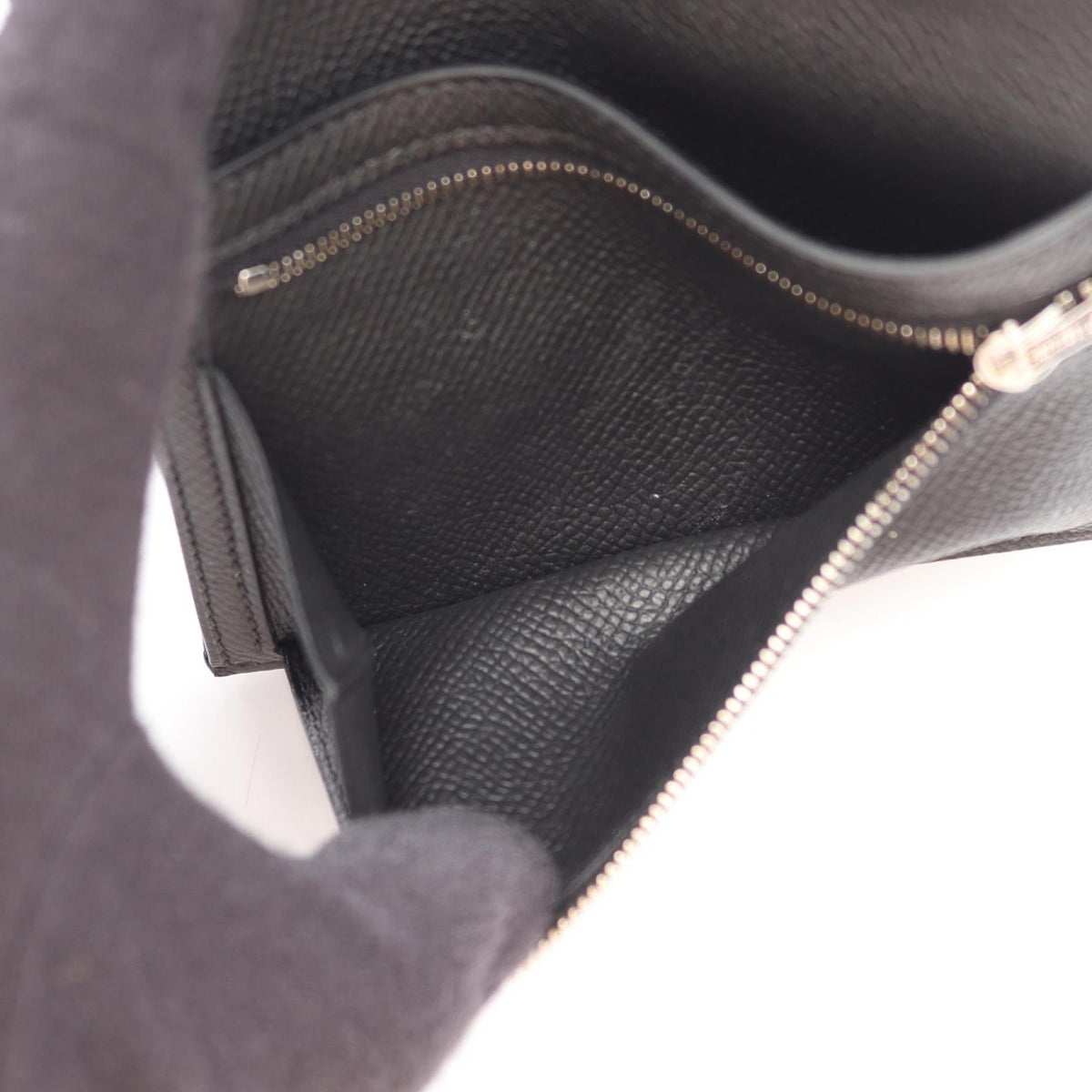 HERMES BEAN Compact Bi-fold wallet Black Epsom Other Epsom 2120300058858