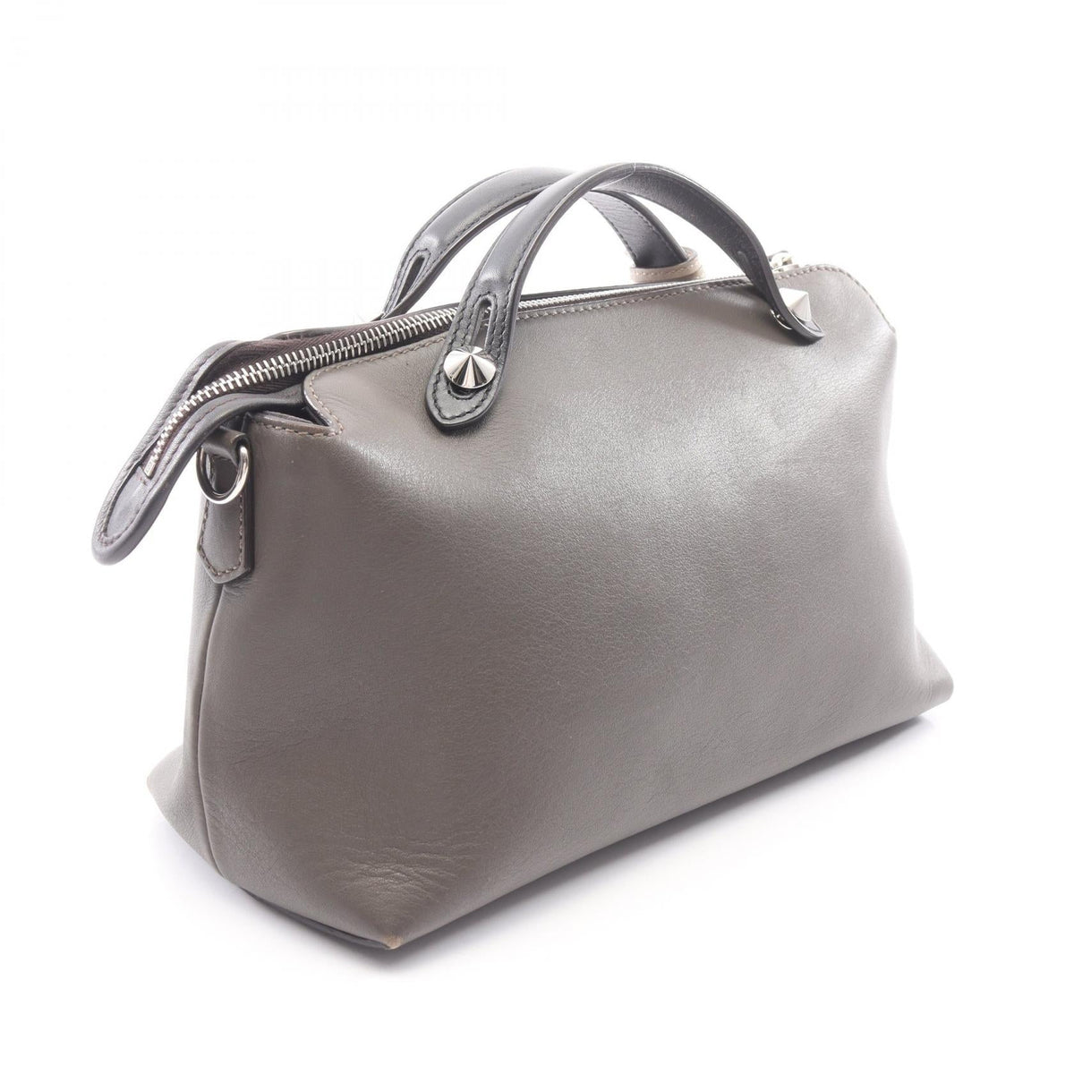 FENDI BY THE WAY MEDIUM (2-Way) Handbag Gray/Black leather 8BL146 2101220118303