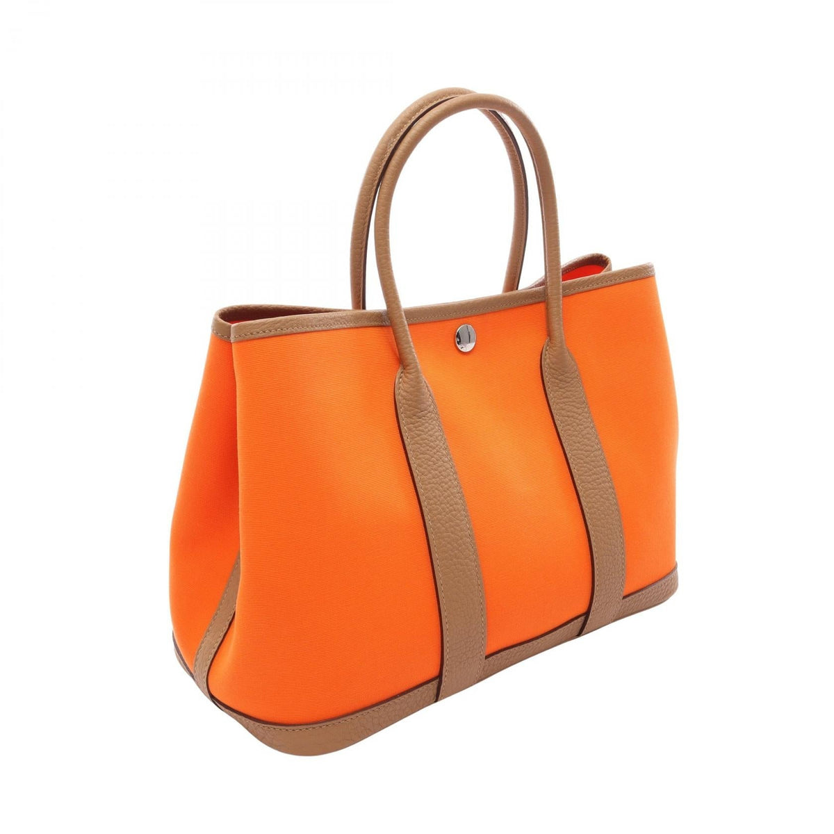 HERMES Garden party TPM Tote BagBiscuit Biscuit Orange/Brown Toile officier canvas leather Toile officier / Negonda leather 2101220117931