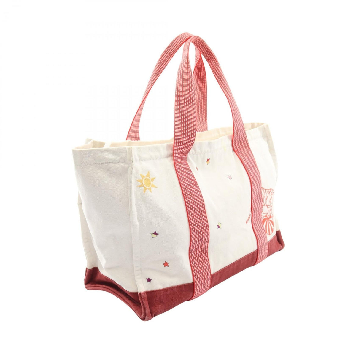 HERMES Circus Mother's Bag with Pouch Tote BagWhite White White/Red/Multicolor canvas 2101220117924