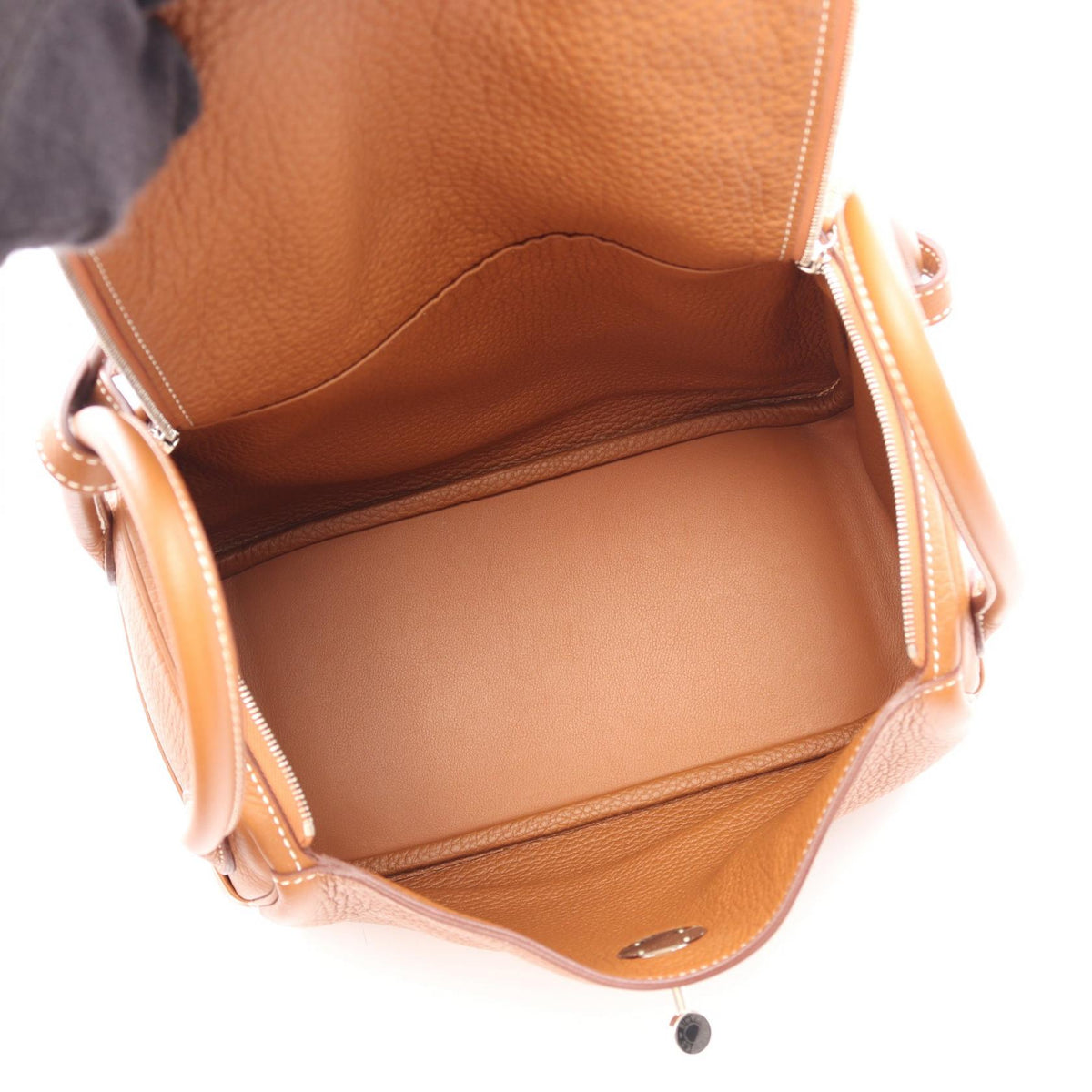 HERMES Lindy 26 Gold Shoulder Bag Brown Taurillon Clemence Other Taurillon Clemence 2101220115852