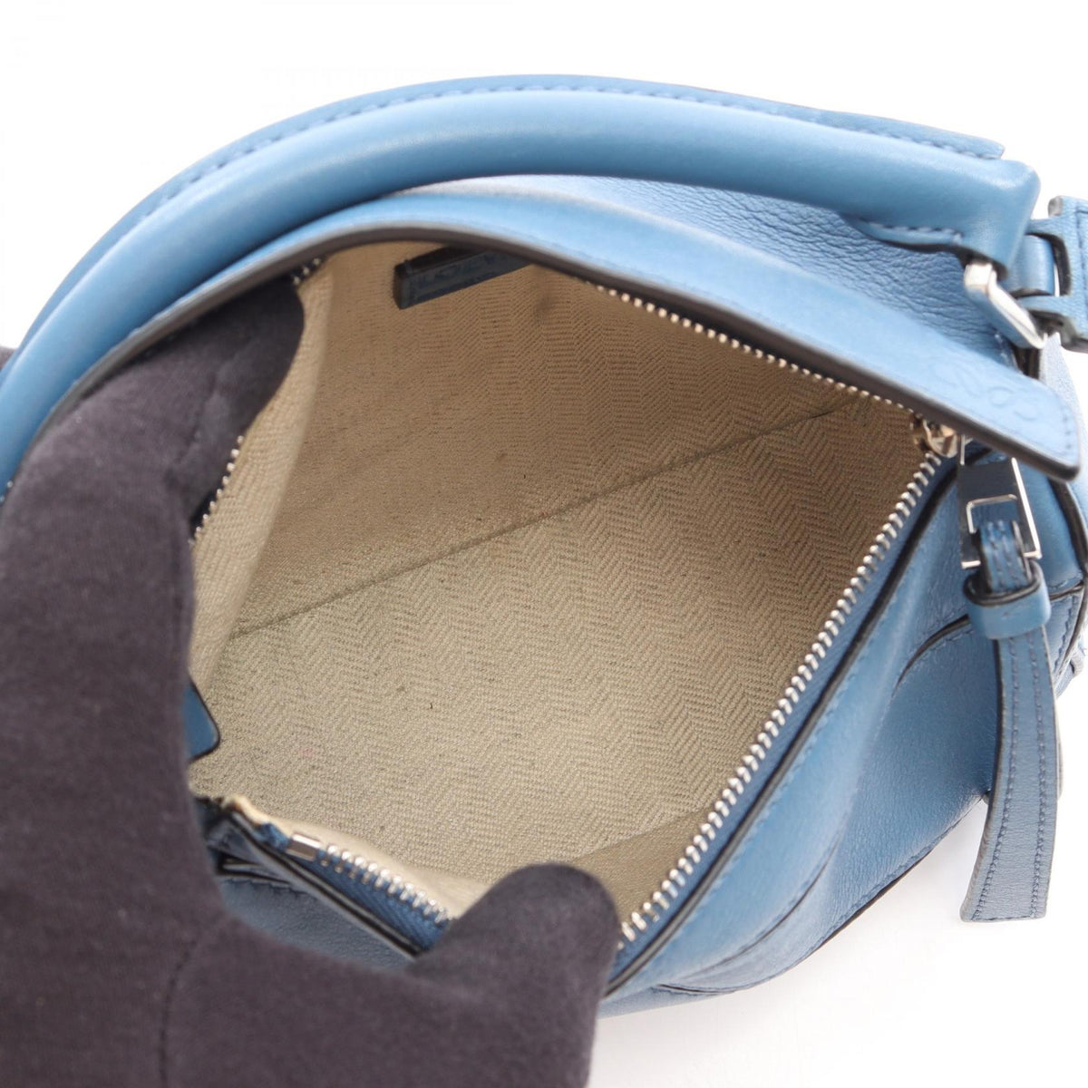 LOEWE Puzzle bag mini Handbag Blue leather 2101220110178