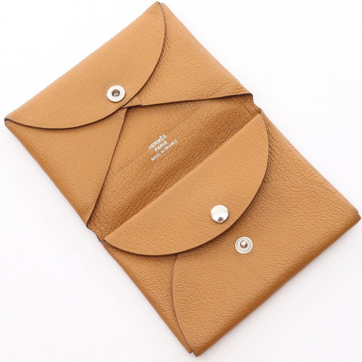 HERMES Calvi Duo Sesame coin purse Brown Chevre Other Chevre 2120300058162
