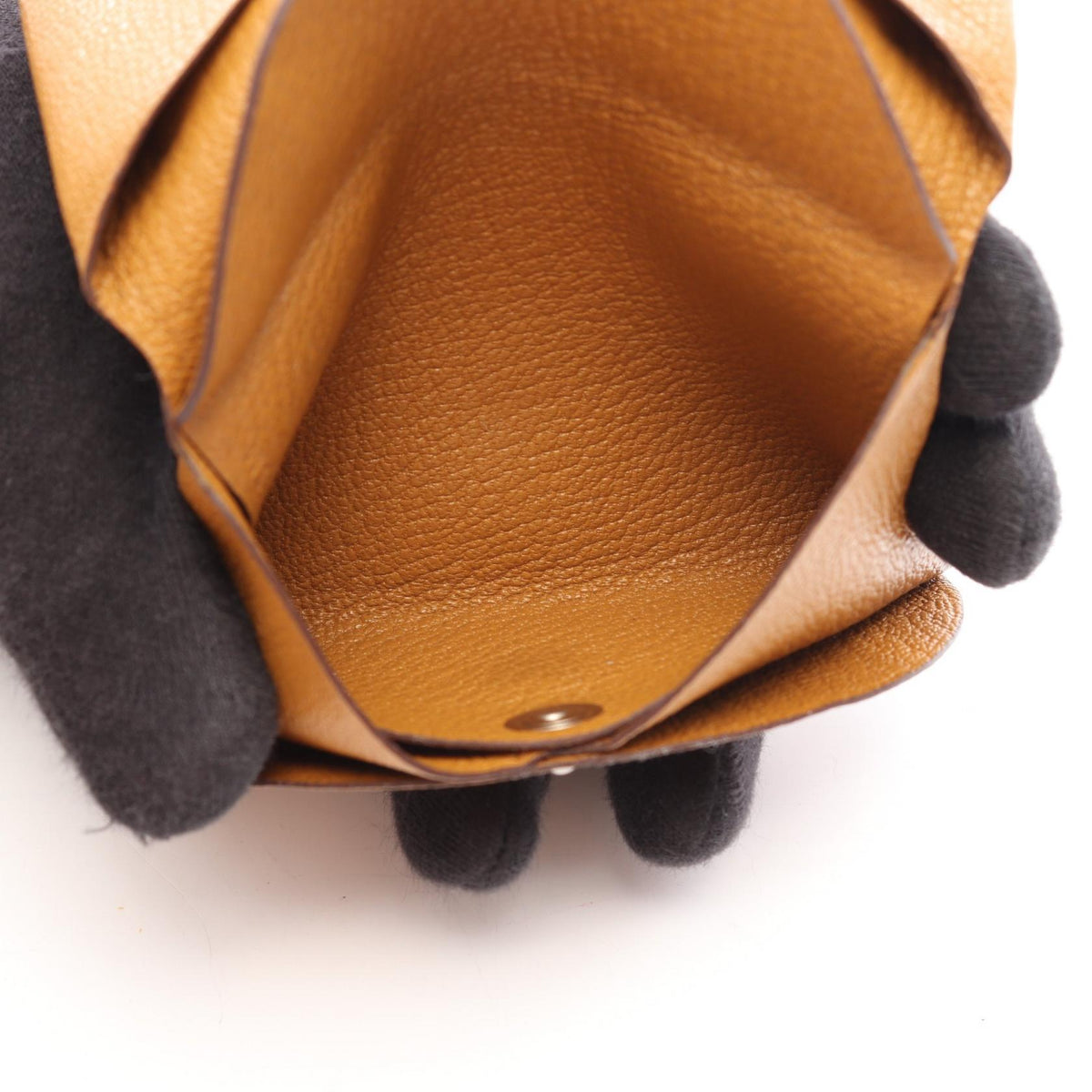 HERMES Calvi Duo Sesame coin purse Brown Chevre Other Chevre 2120300058162