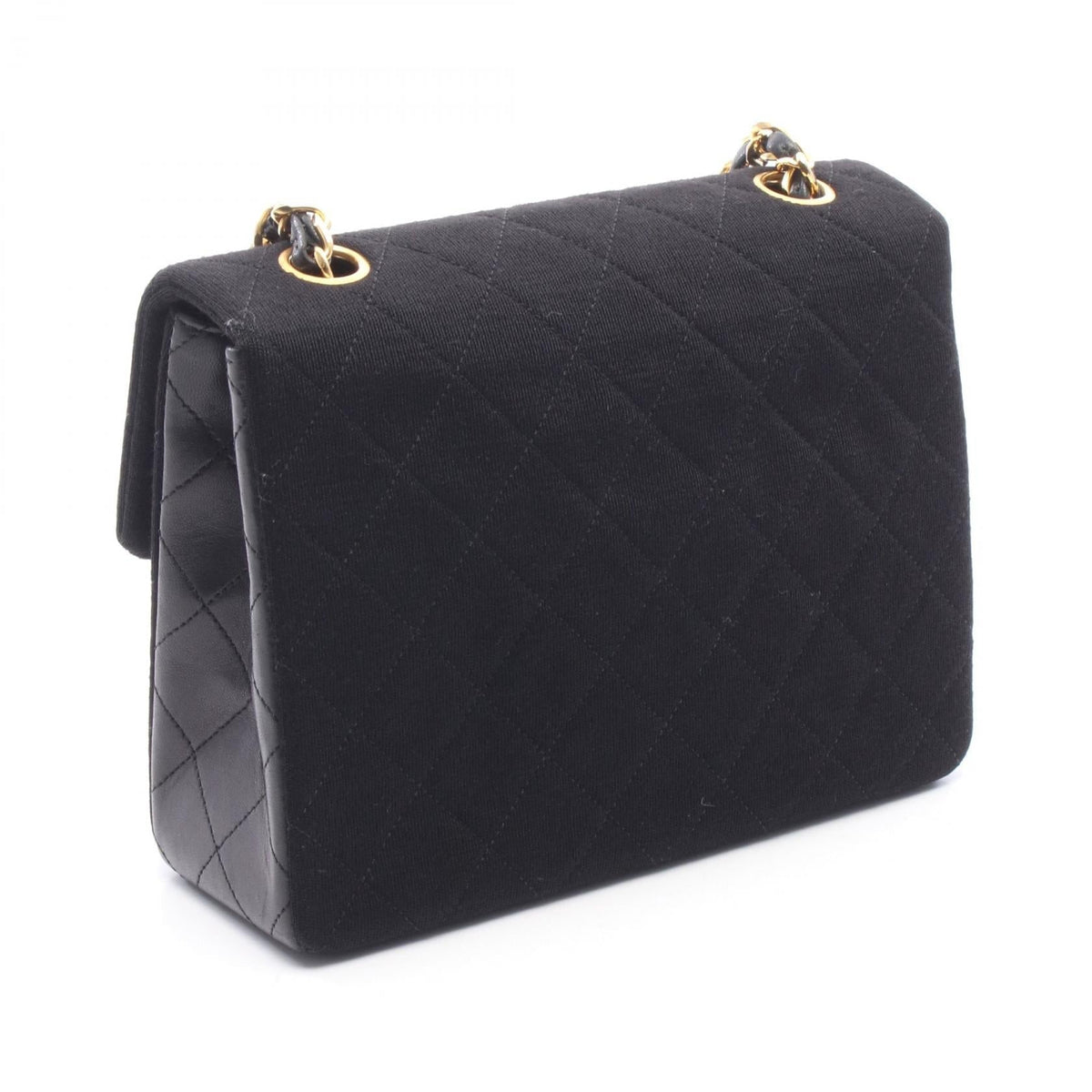 CHANEL Black Mini Matelasse 20 Lambskin (sheep leather) Cotton jersey 2101220104436