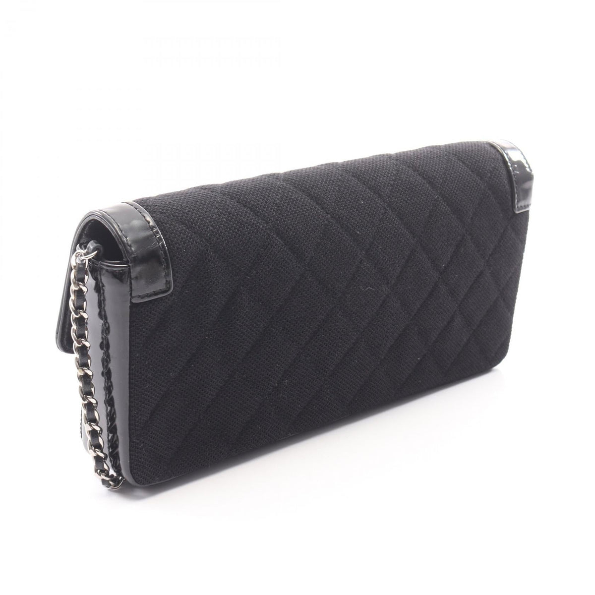 CHANEL Black 2.55 Matelasse East West canvas Patent leather 2101220104368