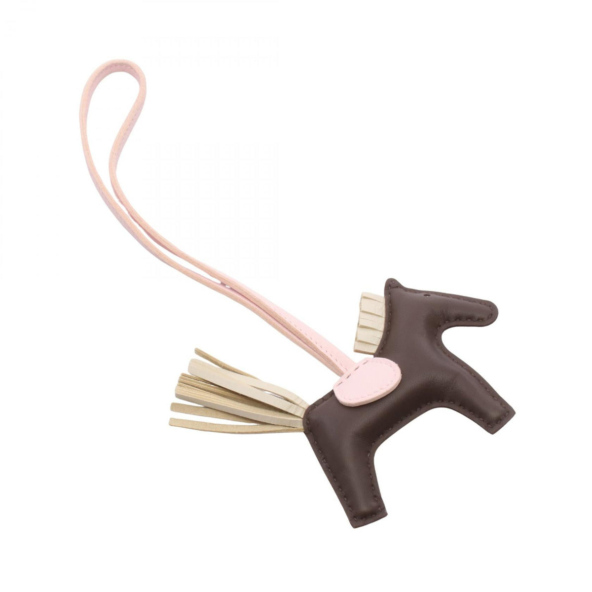 HERMES Rodeo PM Chocolat Cle Rose Darling charm Brown/Beige/Pink Agneau milo Other Agneau milo 2100301251120