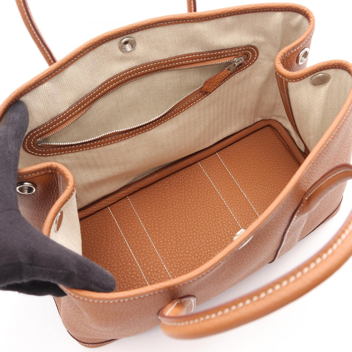 HERMES Garden party TPM Tote BagGold Gold Brown Negonda leather leather Negonda leather 2106800640878