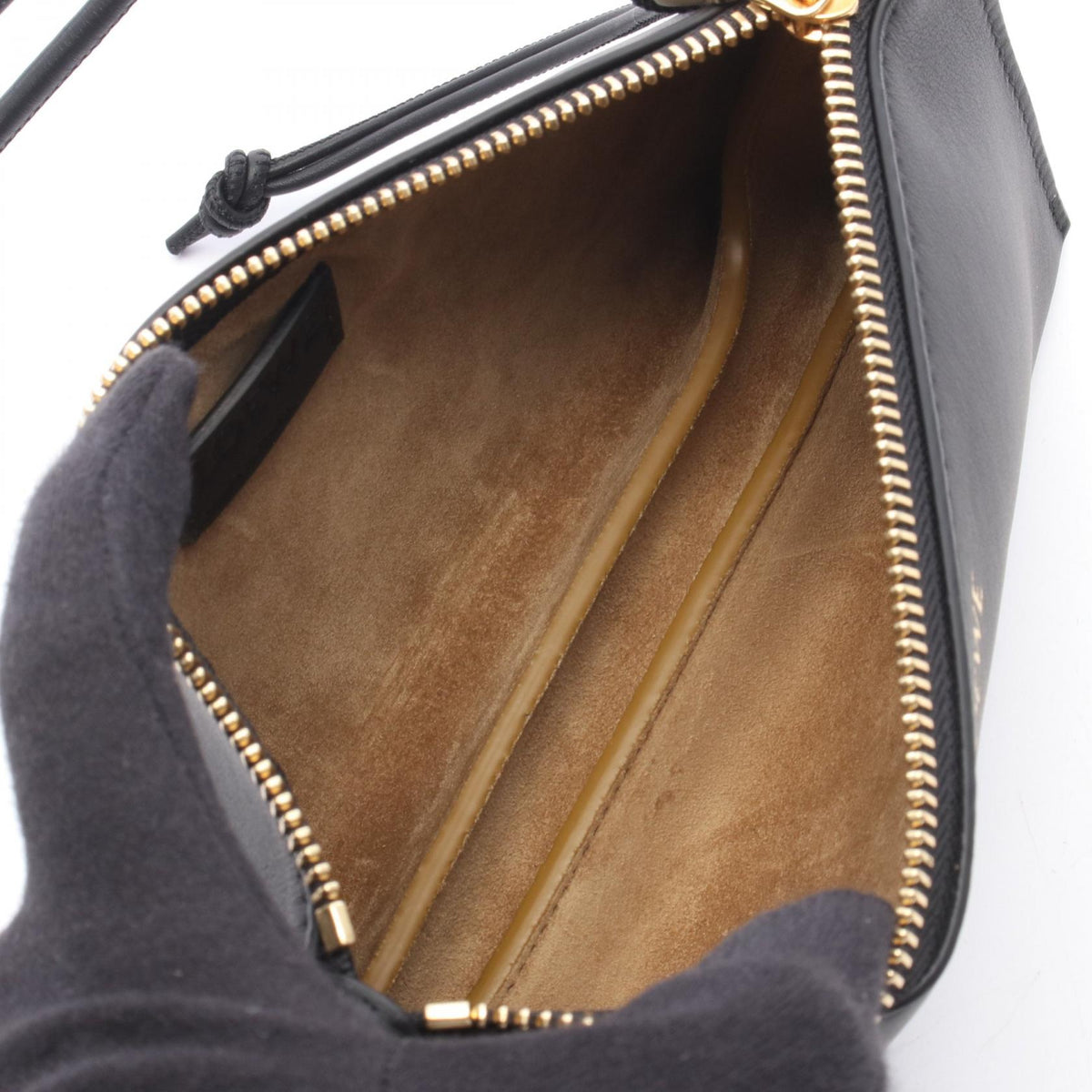 LOEWE Hoya pouch Shoulder Bag Black leather C630R10X031100 2101220180942