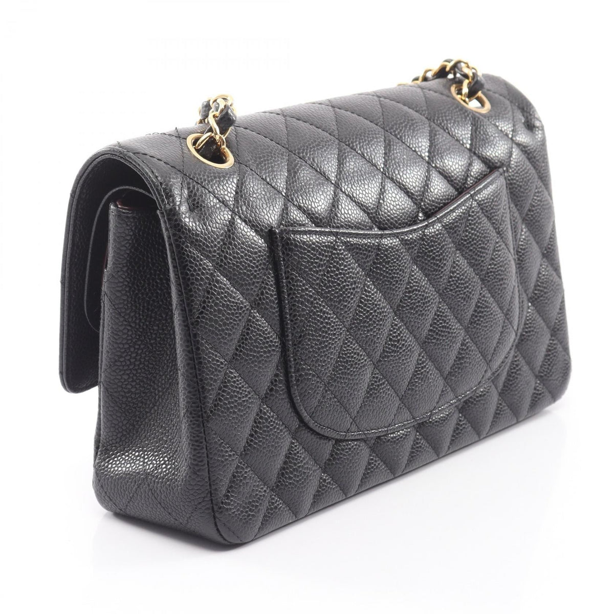 CHANEL Black Matelasse W flap Grained Calfskin leather A01112 2104102539753