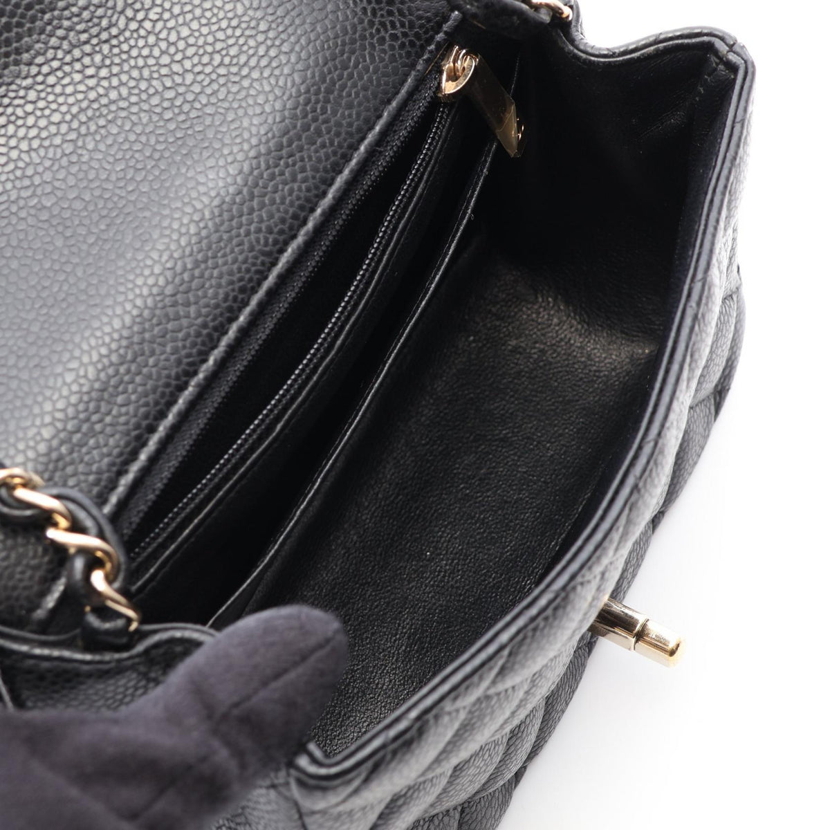 CHANEL Black Mini Matelasse Grained Calfskin leather A35200 2106800644104