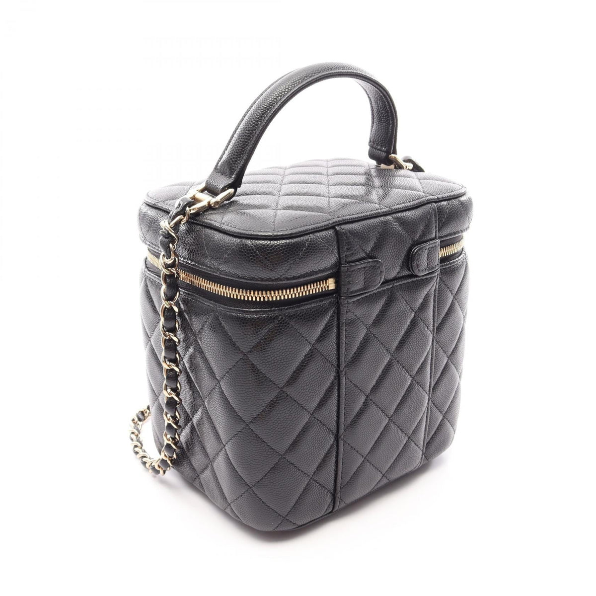 CHANEL Black Matelasse Vanity Bag 2WAY Grained Calfskin leather AS2362 2106800644463